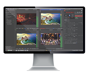 Cистема Studio X для многоканальной записи, воспроизведения и мониторинга сигналов, экран монитора
