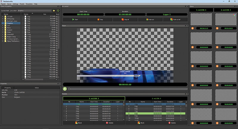 Скриншот TitleStation Mix для графического оформления эфира